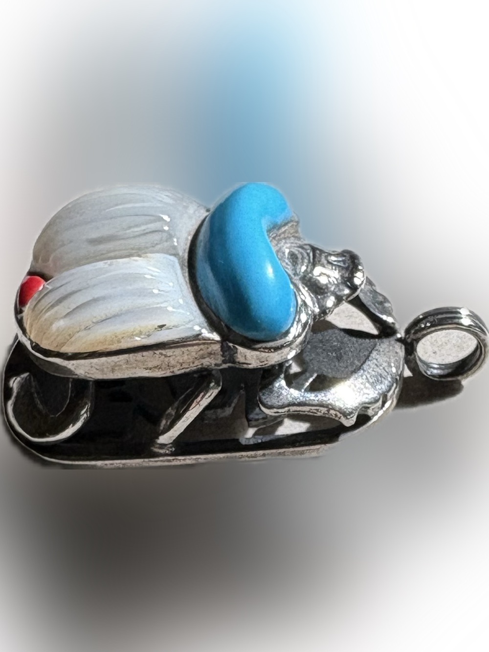 Large Sterling and semi precious stone Egyptian Scarab. She’s GORGEOUS☀️ - Picture 3 of 7